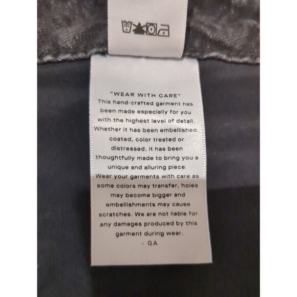 Good American Good 90s High Rise Black Distressed Frayed denim shorts size 10/30 - Picture 14 of 14